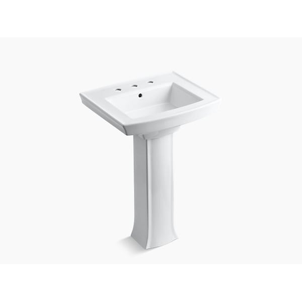 Archer Pedestal Bathroom Sink W/ 8 Widespread Faucet Holes